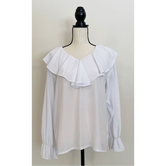 Vintage 90s Bertha Collar Blouse - Picture 3 of 10
